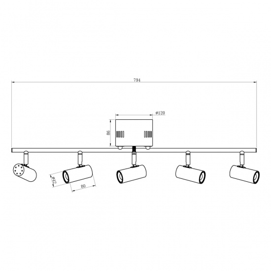 GUSTO takspot, rak 5:a, vit