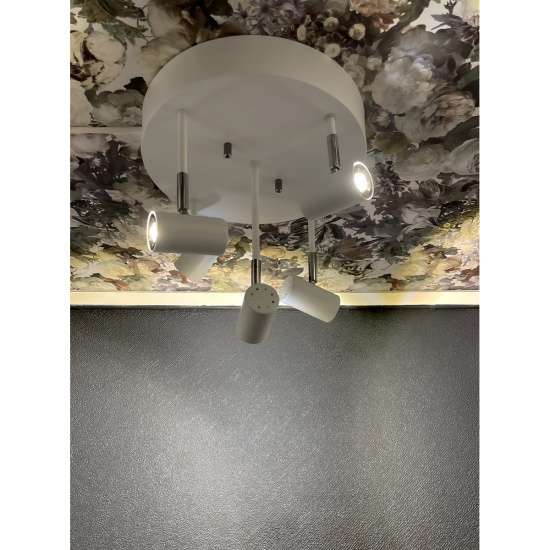 GUSTO takspot, rondell 5:a, vit/krom