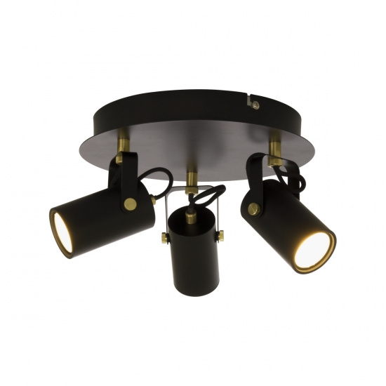 CILINDRO takspot rondell, svart/matt m�ssing