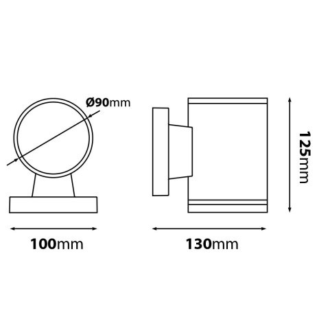 V�ggarmatur Livali I GU10 svart