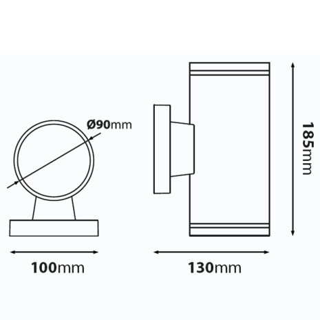V�ggarmatur Livali II GU10 svart