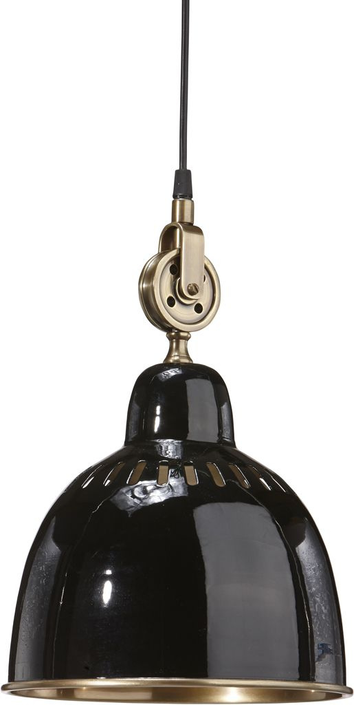 Cleveland Taklampa, Svart/Antikm�ss 23cm