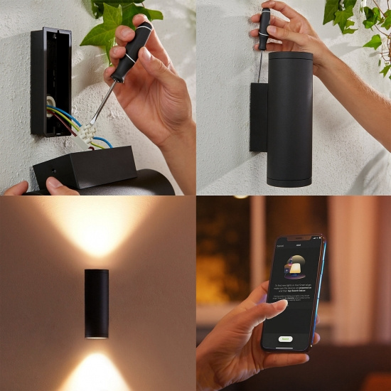 Appear Hue WACA EU wall lantern black 2x