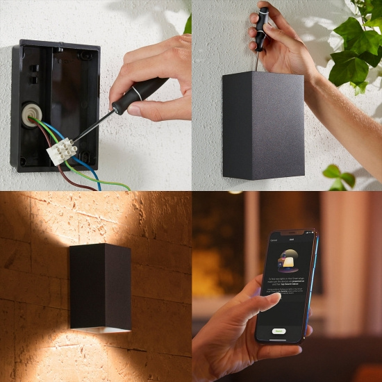 Resonate Hue WACA wall lantern black 2x8