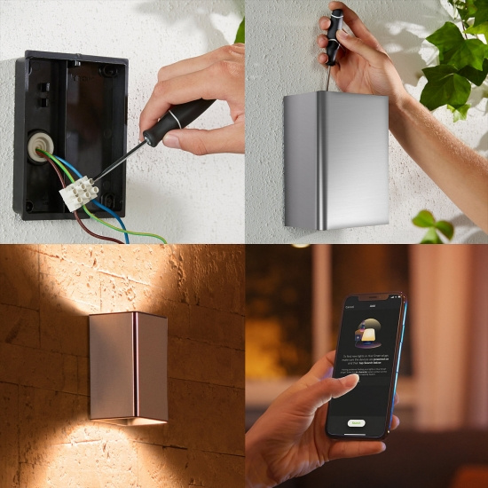 Resonate Hue WACA wall lantern inox 2x8