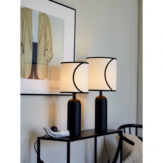 Celyn Ava lampsk�rm, Offwhite/svart 30cm