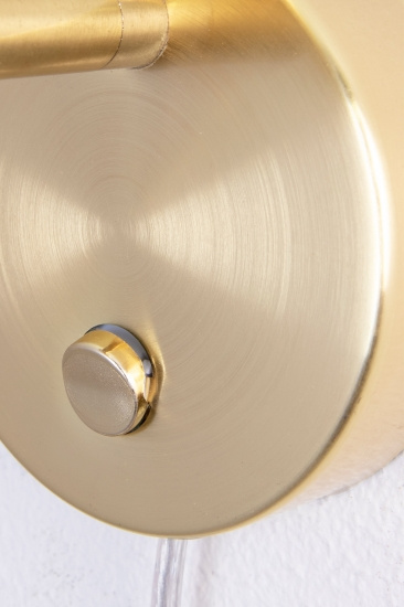 V�gglampa Clark 1 Svart/borstad m�ssing