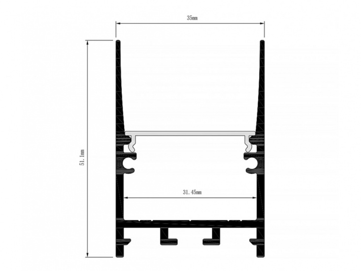 AD3551 svart Aluminum profile 35x51mm