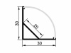 CR3030 corner aluminium profile 30x30 with diffuser CR3030 corner aluminium profile 30x30 with diffuser