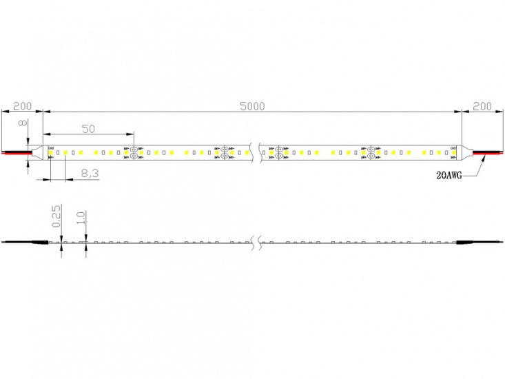 10w/m 24v 6000k - SMD2216
