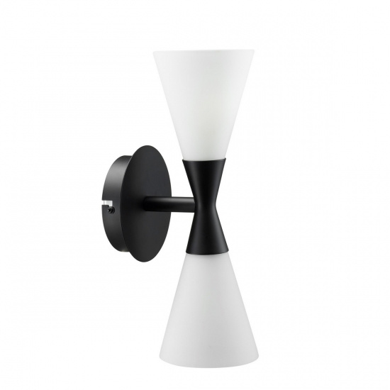 Harlekin wall lamp Duo black/opal E14