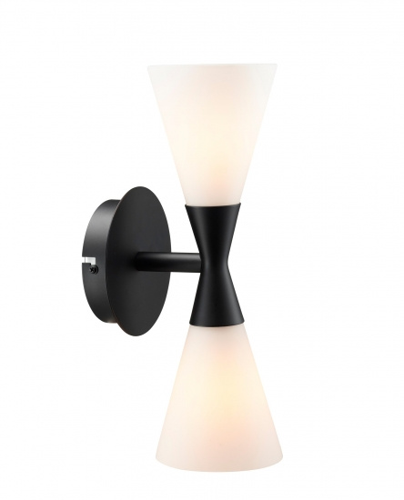 Harlekin wall lamp Duo black/opal E14
