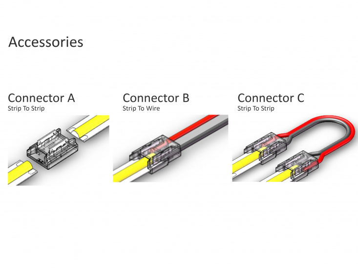 COB LED to cable connector, 15cm, 2PIN-8mm PCB