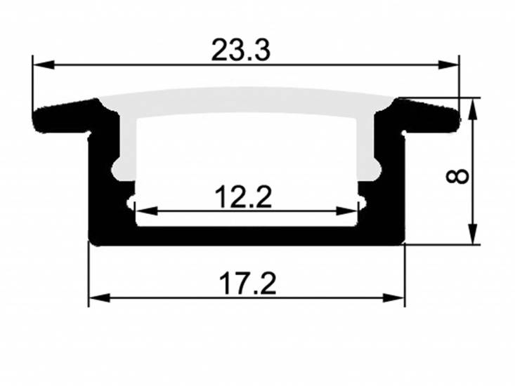 RC1707 recessed alu-profil 17x8mm