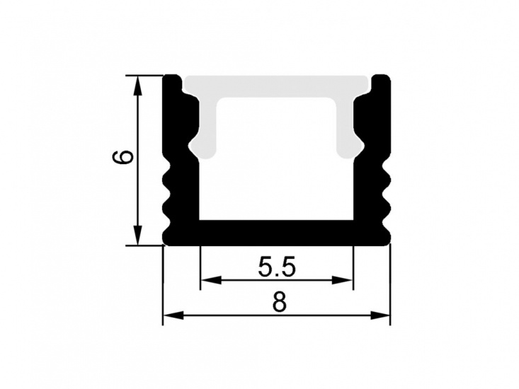 SM0806 Super slim profile 8x6mm, anodize silver