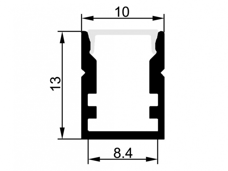 SM1013 Super slim profile 10x13mm, anodize silver