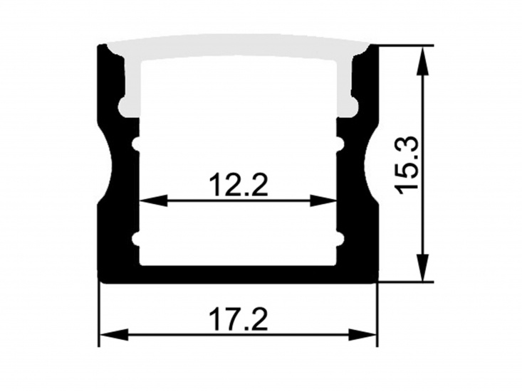 SM1715 Slim profile 17x15mm, anodize silver