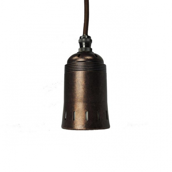 Upph�ng E40 antik textilkabel antik/brun