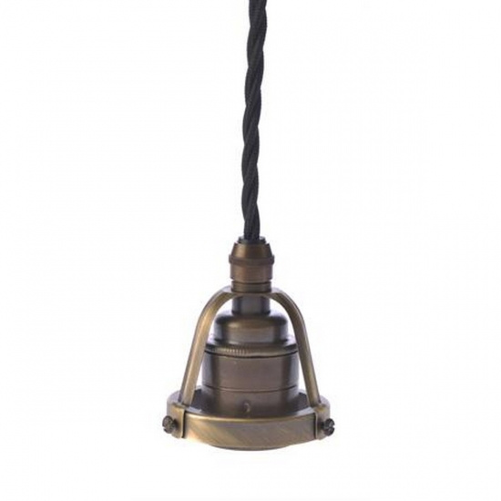 Upph�ng 116 antik/E27antik 2,5m svart tvinnad kabel